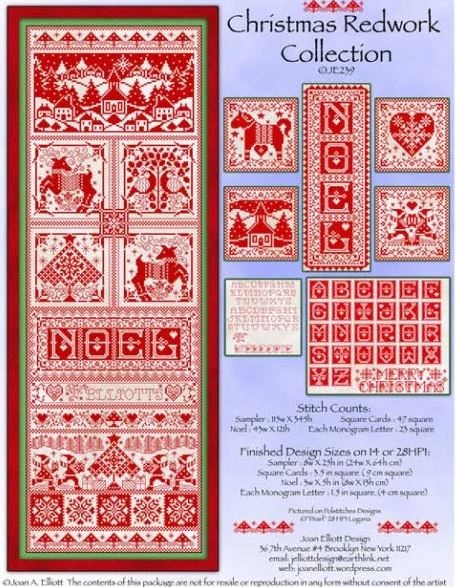 click here to view larger image of Christmas Redwork Collection (chart)