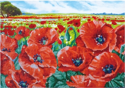 click here to view larger image of Red Poppy Field (Diamond Embroidery)