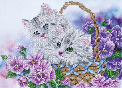 click here to view larger image of Kitty Basket (Diamond Embroidery)