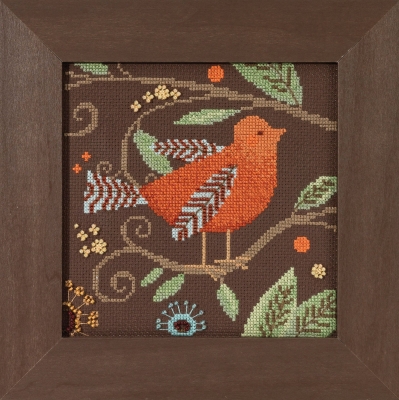 click here to view larger image of Orange Bird - Out On A Limb by Debbie Mumm (counted cross stitch kit)