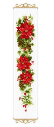 click here to view larger image of Poinsettia Bell Pull (counted cross stitch kit)