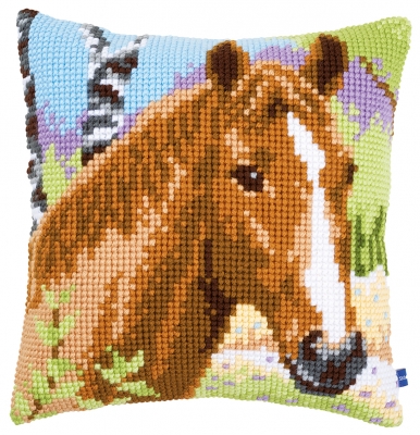 click here to view larger image of Brown Mare Cushion (counted cross stitch kit)