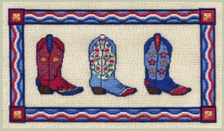 click here to view larger image of Red, White and Blue Boots (counted canvas chart)