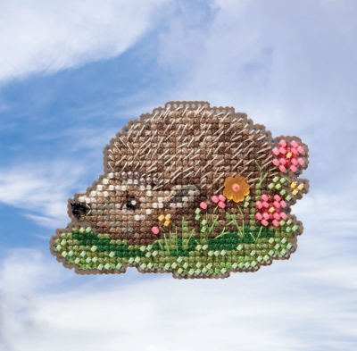 click here to view larger image of Hedgehog - Spring Bouquet Seasonal Ornament (counted cross stitch kit)