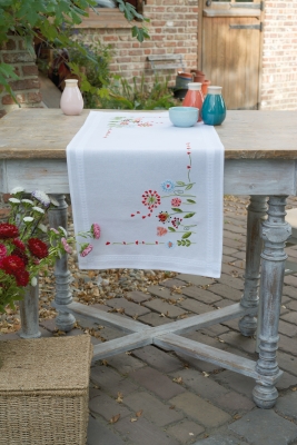 click here to view larger image of Flowers Table Runner (stamped cross stitch kit)