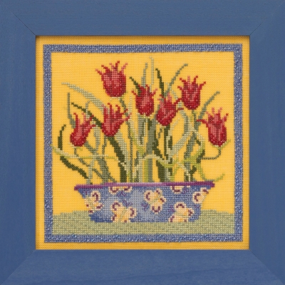 click here to view larger image of Tulips - Blooms & Blossoms (counted cross stitch kit)