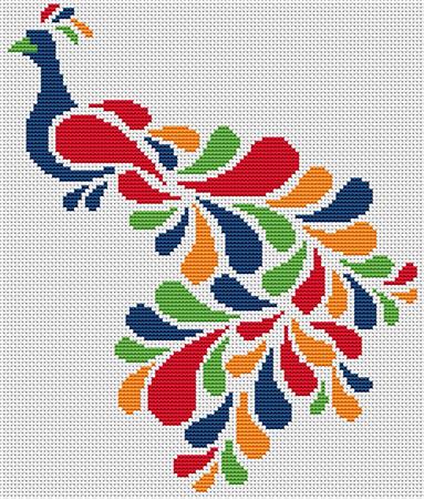 click here to view larger image of Abstract Peacock in Rainbow (chart)