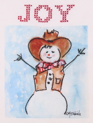 click here to view larger image of Cowboy Snowman  (stamped cross stitch)