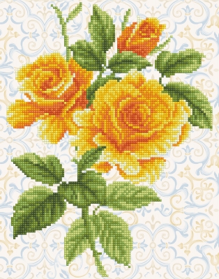 click here to view larger image of Yellow Rose Bouquet (Diamond Embroidery)