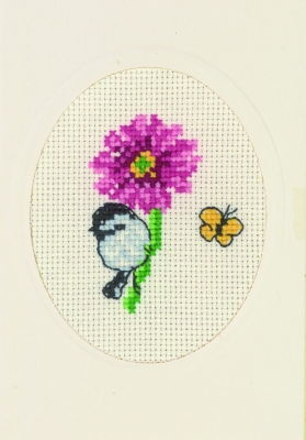 click here to view larger image of Anemone - Flower Card (counted cross stitch kit)
