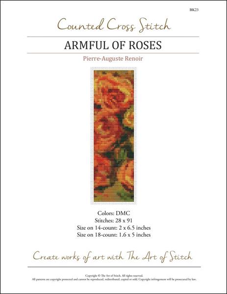 click here to view larger image of Armful of Roses Bookmark  (Pierre-Auguste Renoir) (chart)