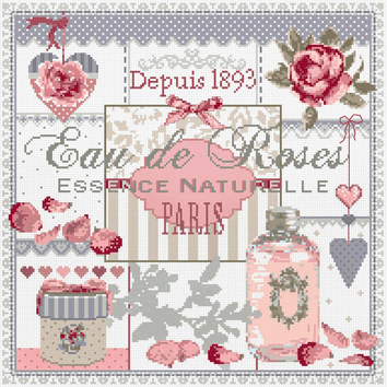 click here to view larger image of Eau de Rose KIT - Aida (counted cross stitch kit)