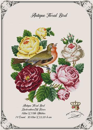 click here to view larger image of Antique Floral Bird (chart)