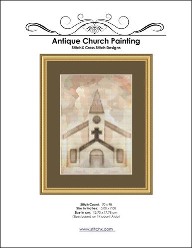 click here to view larger image of Antique Church Painting (chart)