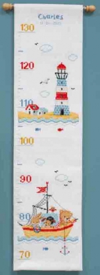 click here to view larger image of Boat Sailing - Growth Chart (counted cross stitch kit)