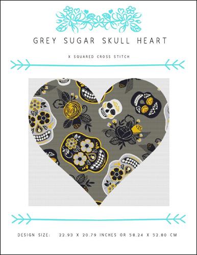 click here to view larger image of Grey Sugar Skull Heart (chart)
