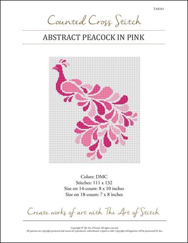 click here to view larger image of Abstract Peacock in Pink (chart)