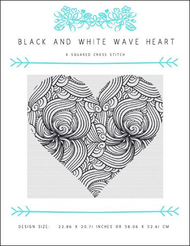 click here to view larger image of Black And White Wave Heart (chart)