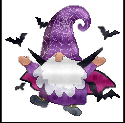 click here to view larger image of Halloween Gnomes - Bat (chart)