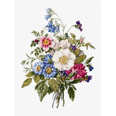 click here to view larger image of Bouquet of Summer Flowers (counted cross stitch kit)