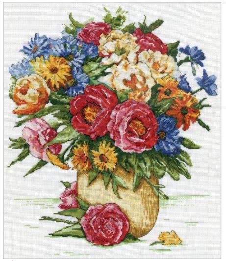 click here to view larger image of Majestic Floral (counted cross stitch kit)