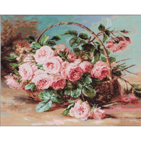 click here to view larger image of Basket of Roses (counted cross stitch kit)