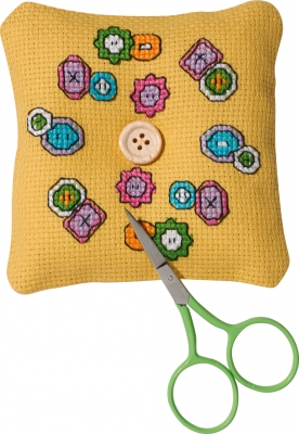 click here to view larger image of Buttons Needlepillow (counted cross stitch kit)
