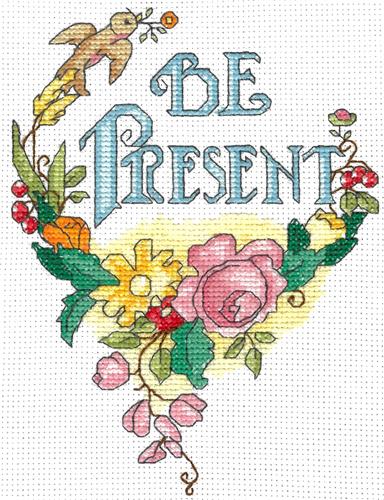 click here to view larger image of Be Present - Mary Engelbreit (counted cross stitch kit)