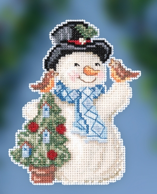 click here to view larger image of Feathered Friends Snowman (counted cross stitch kit)