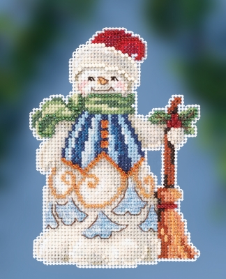 click here to view larger image of Clean Sweep Snowman (counted cross stitch kit)