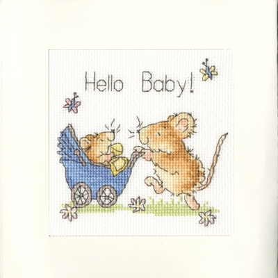 click here to view larger image of Hello Baby - Greeting Card (counted cross stitch kit)