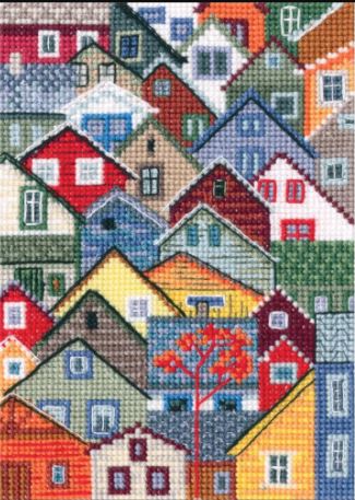click here to view larger image of Cottages  (counted cross stitch kit)
