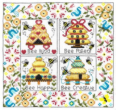 click here to view larger image of Honey Bees Sampler Kit (counted cross stitch kit)