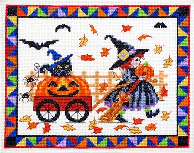 click here to view larger image of Pumpkin Parade Kit (counted cross stitch kit)