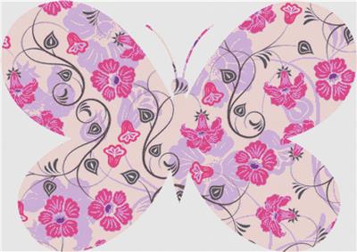 click here to view larger image of Purple and Pink Floral Butterfly (chart)