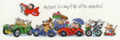 click here to view larger image of Happiness is a Way of Life - Margaret Sherry (counted cross stitch kit)