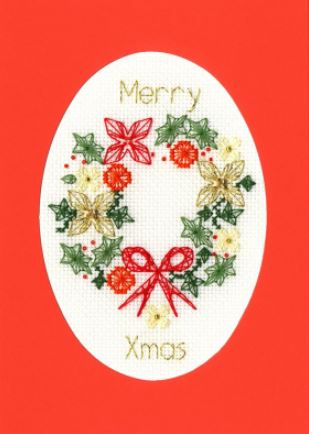 click here to view larger image of Christmas Wreath (counted cross stitch kit)