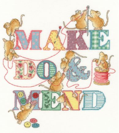 click here to view larger image of Make Do and Mend (counted cross stitch kit)