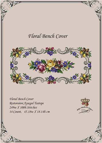 click here to view larger image of Floral Bench Cover  (chart)