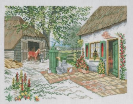 click here to view larger image of Farm and Horse - Aida (counted cross stitch kit)