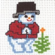 click here to view larger image of Snowman with Spruce (counted cross stitch kit)