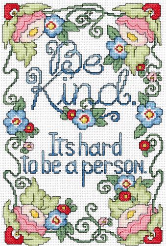 click here to view larger image of Be Kind (Floral) - Mary Engelbreit (counted cross stitch kit)
