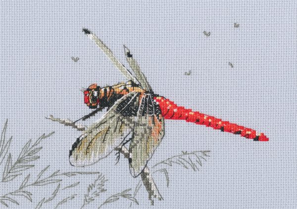 click here to view larger image of On the Dandelions Parachute/Dragonfly (counted cross stitch kit)