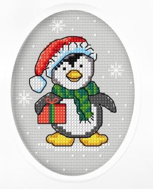 click here to view larger image of Card - Penguin (counted cross stitch kit)