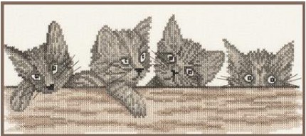 click here to view larger image of Kittens on the Fleece - 27ct (counted cross stitch kit)