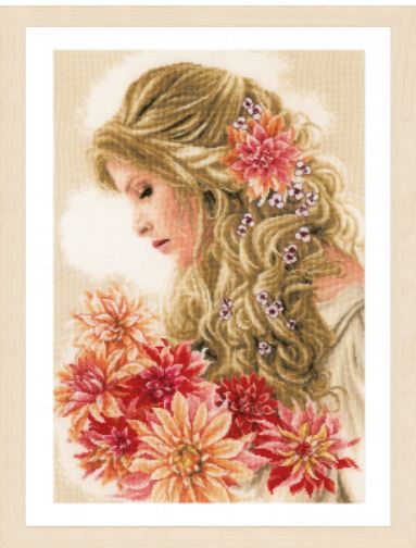 click here to view larger image of Lady Dahlia (counted cross stitch kit)