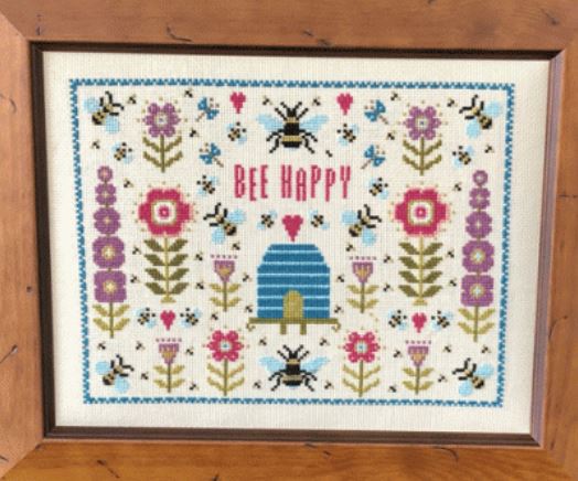 click here to view larger image of Bee Happy (kit) - 16ct Aida (counted cross stitch kit)