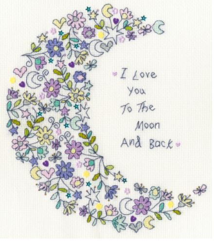 click here to view larger image of Love You to the Moon (counted cross stitch kit)