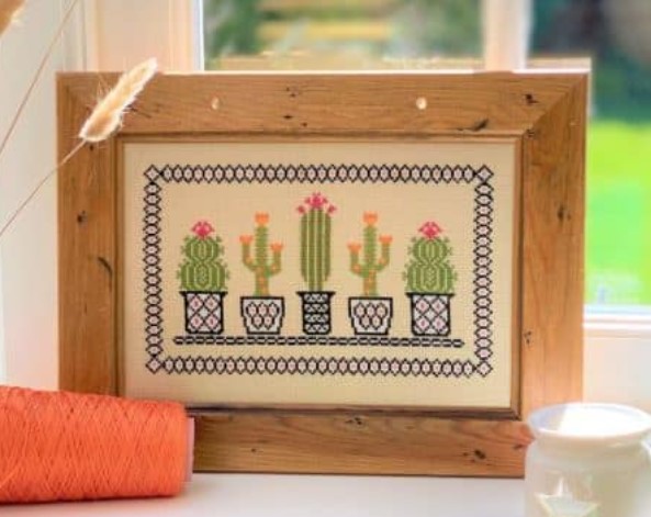click here to view larger image of Cactus KIT - 32ct Linen (counted cross stitch kit)