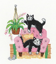 click here to view larger image of Playful Cats - Karen Carter  (counted cross stitch kit)